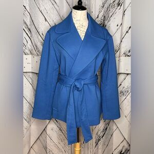 NWT Ann Taylor Blue Belted Coat M